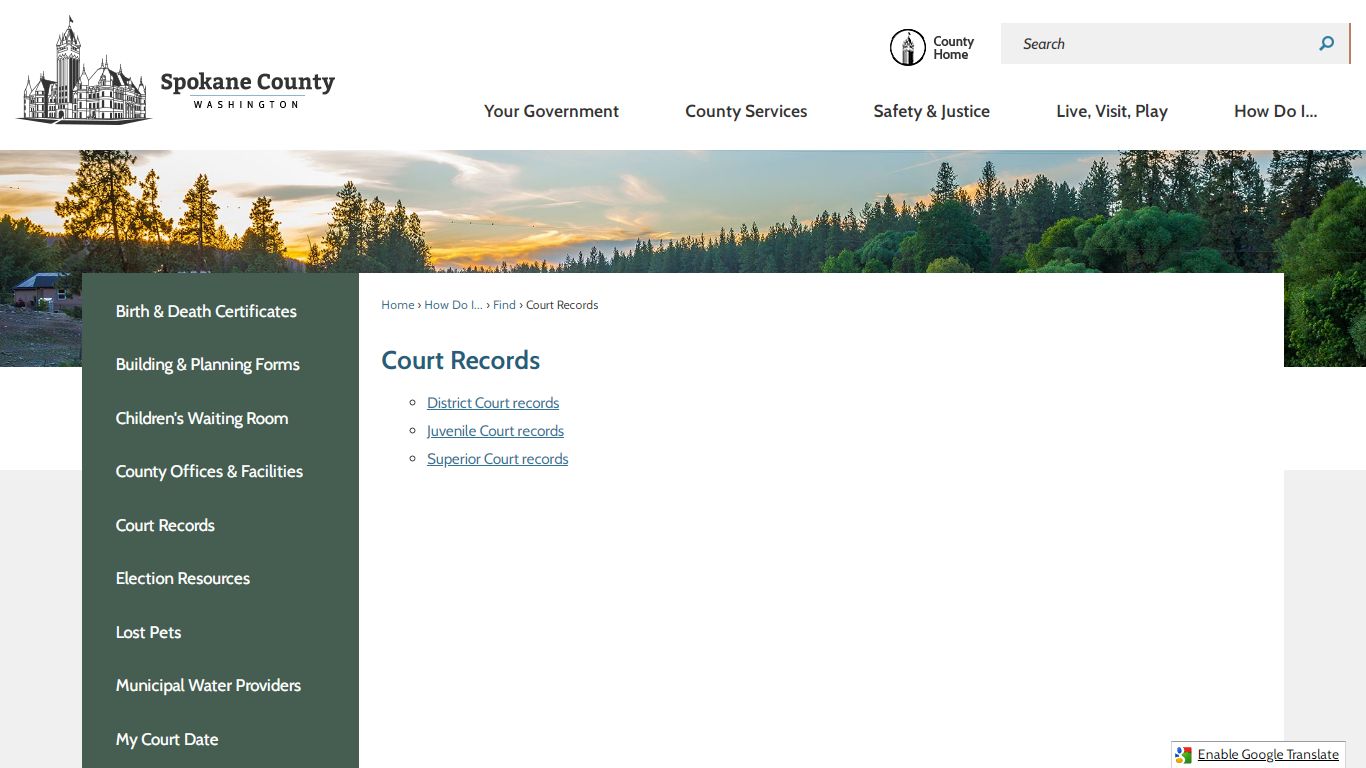 Court Records | Spokane County, WA